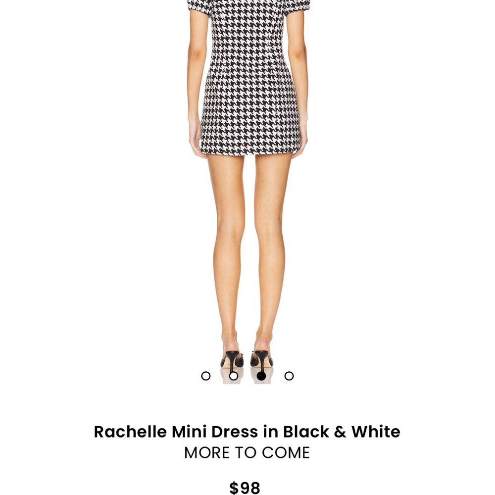 NWT Elegant Black and White Houndstooth Dress - Picture 3 of 3
